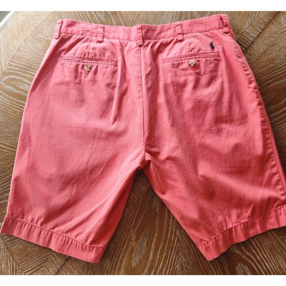 Y2K 90s Polo Ralph Lauren Flat Front Light Red Men's Shorts size 36 Vintage - Picture 4 of 9